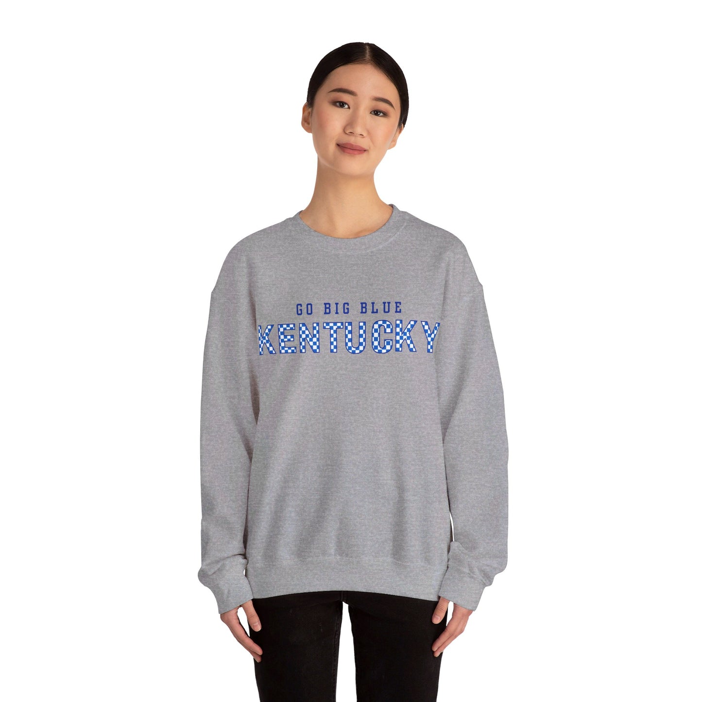 Go Big Blue Kentucky Wildcat Pride Retro Checker Sweater