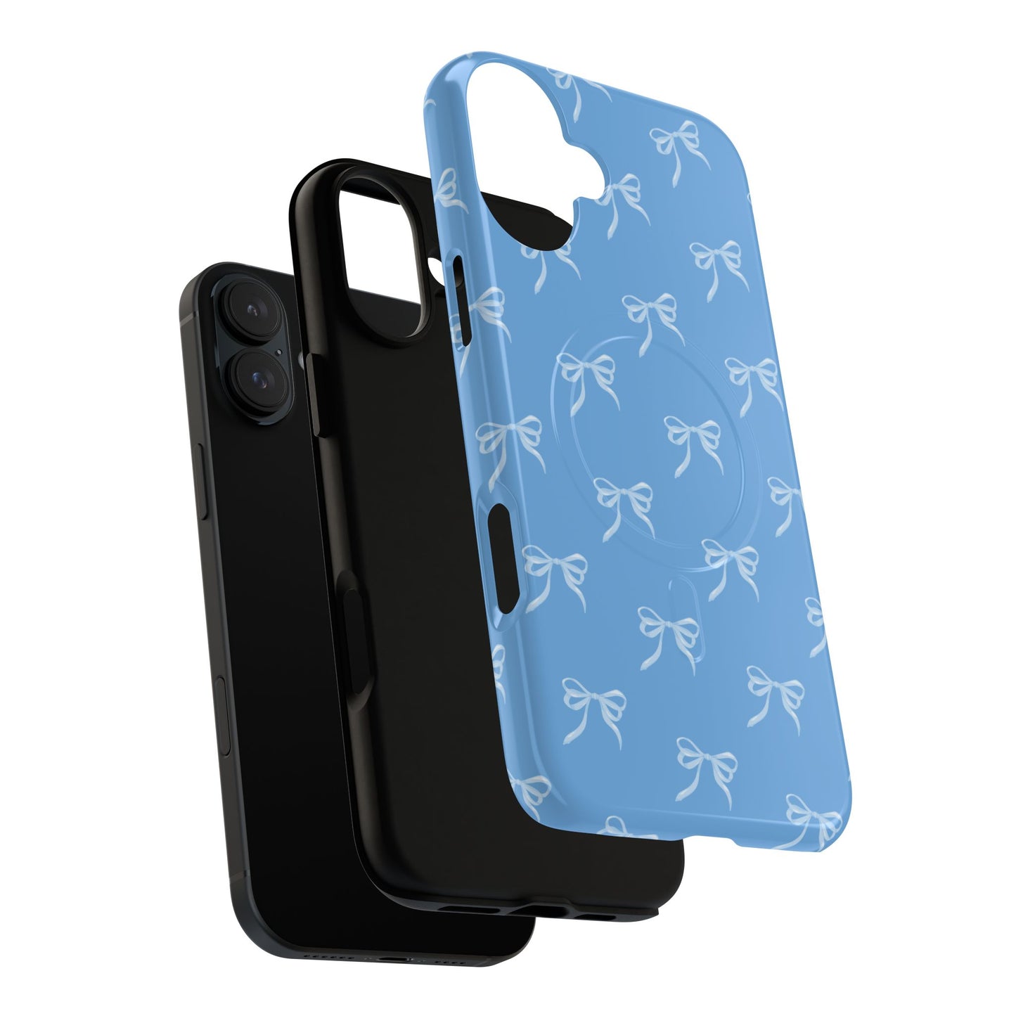 Blue Bow Coquette Design Tough Phone Case, Cute Phone Cover, Durable iPhone Case, Stylish Gift for Her