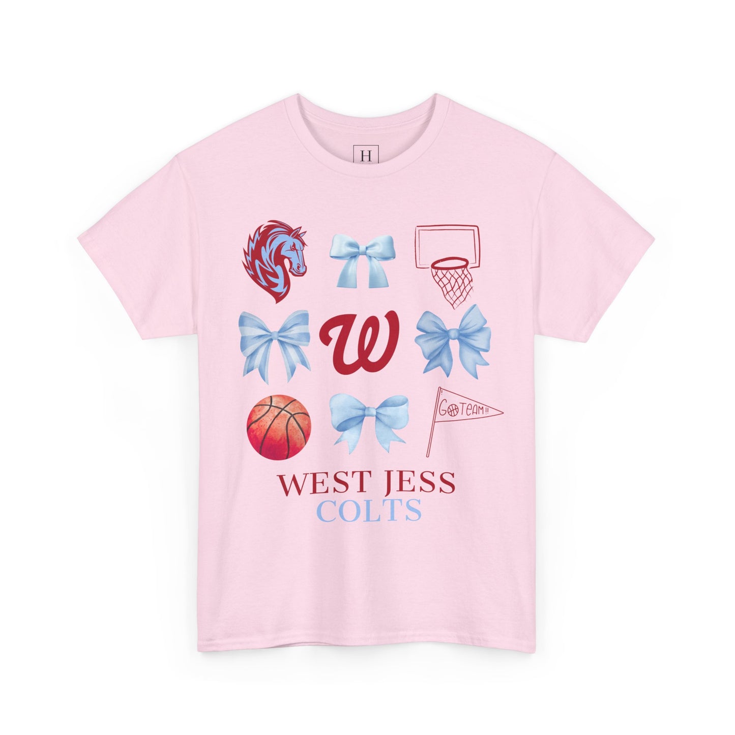 West Jessamine Colts Coquette Basketball Bows - Unisex Tee