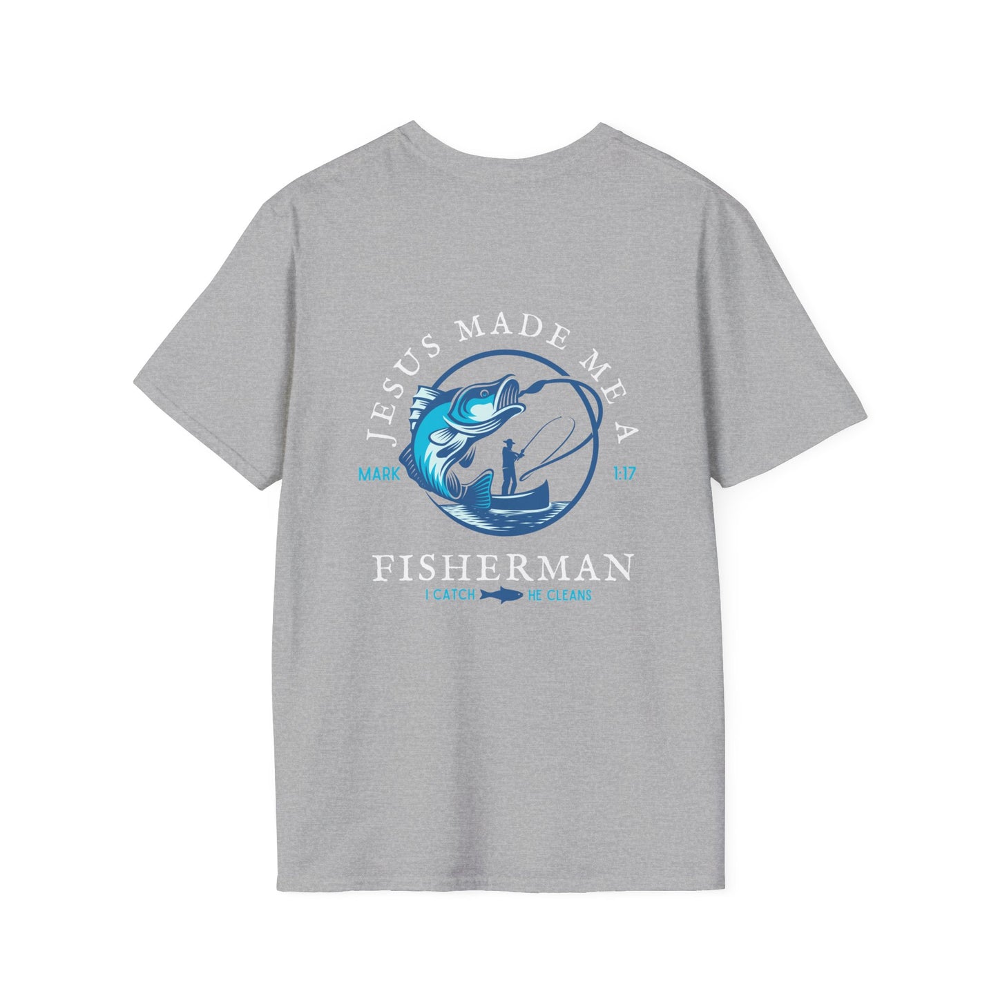 Jesus Made Me A Fisherman Christian T-Shirt (front and back)