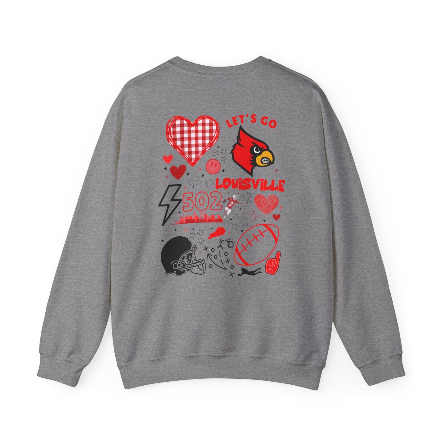 Louisville (502) Cardinals Sweatshirts (Front & Back)