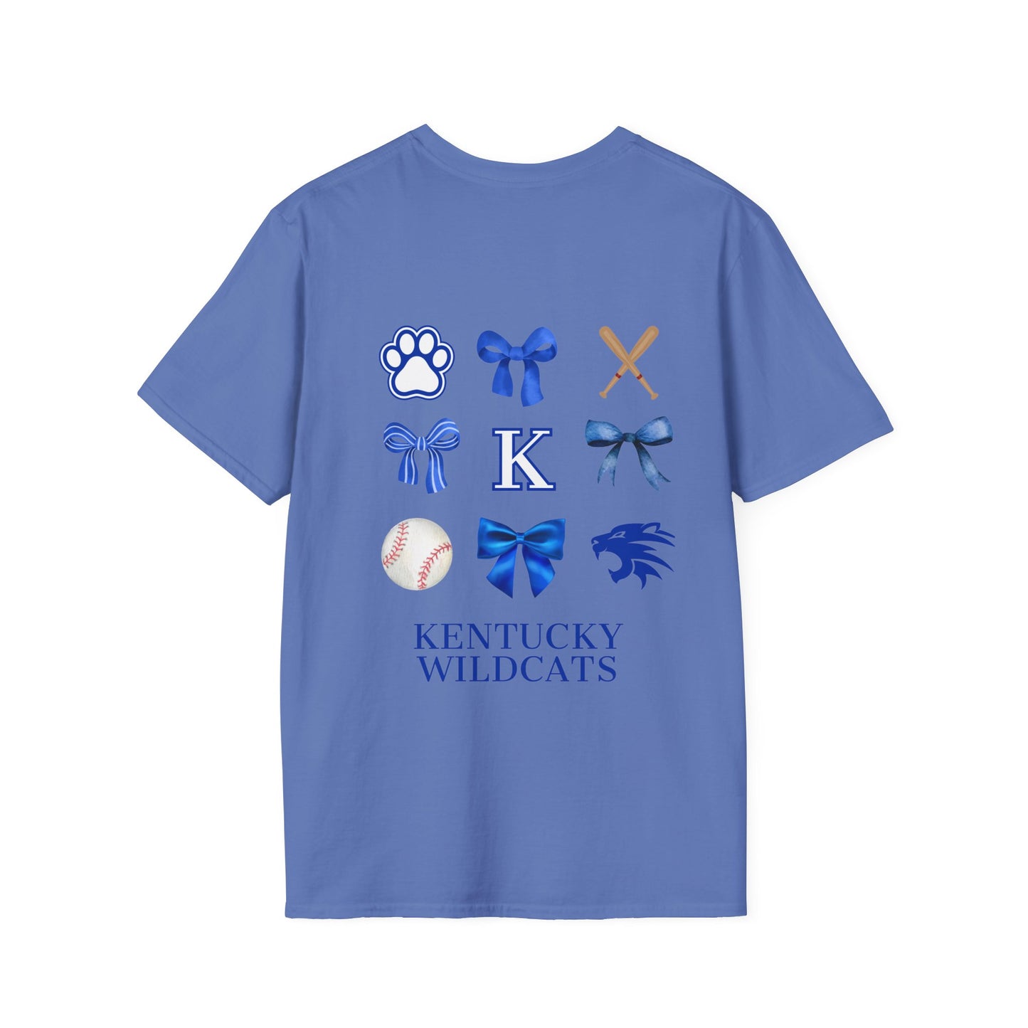 Kentucky Ribbon/Bow Baseball T-shirt (Front and Back)