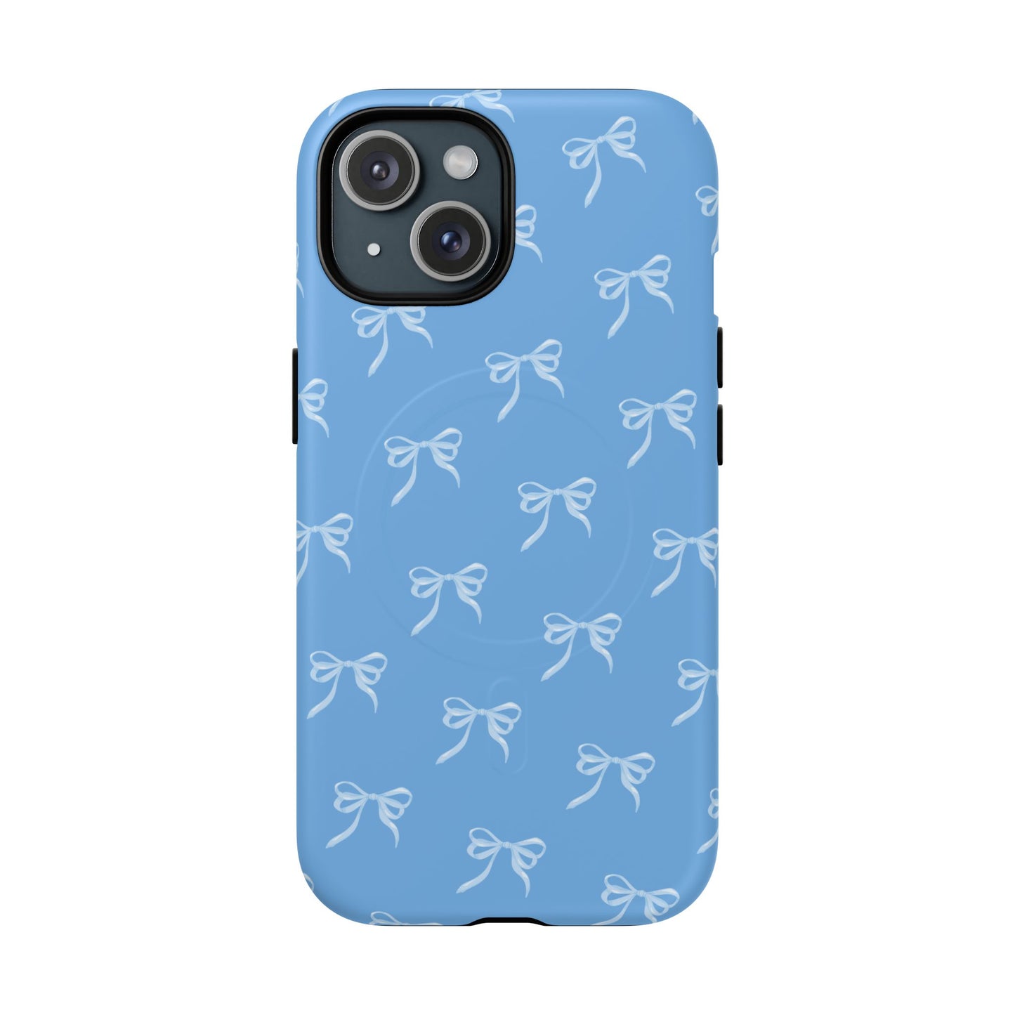 Blue Bow Coquette Design Tough Phone Case, Cute Phone Cover, Durable iPhone Case, Stylish Gift for Her