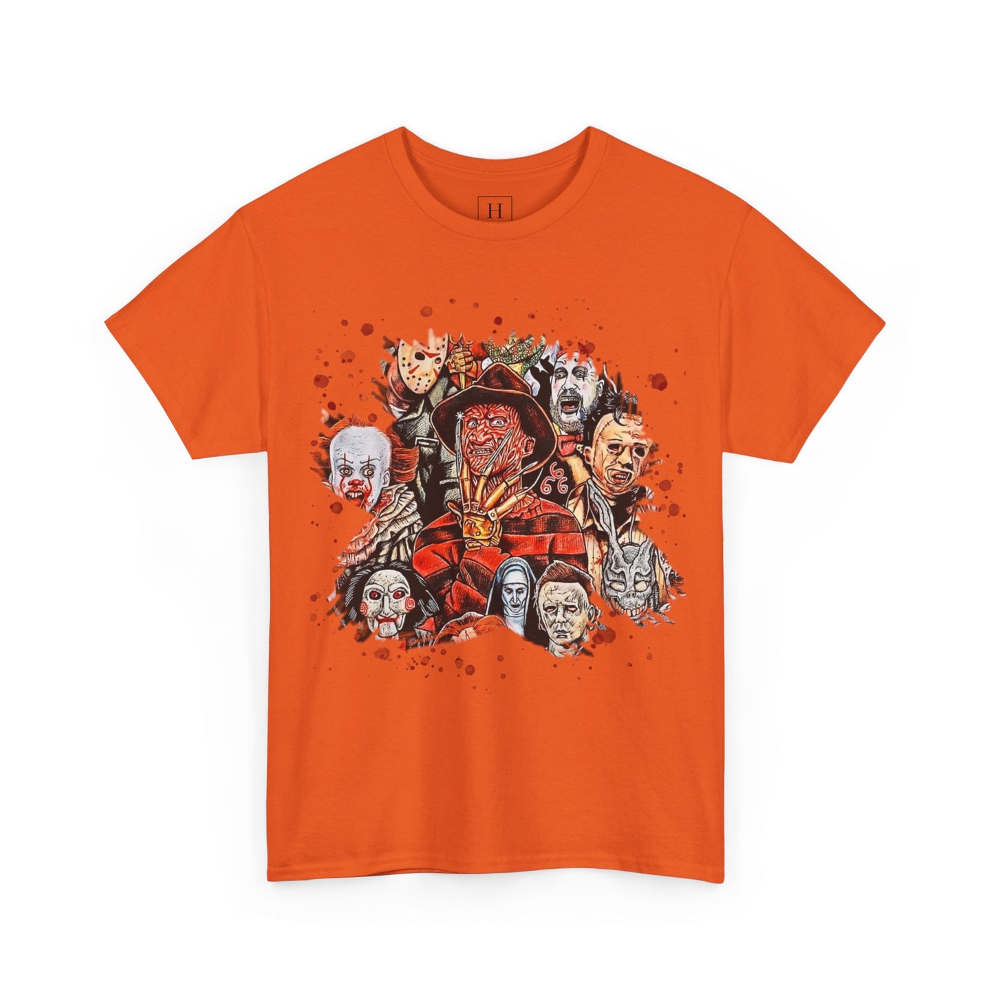 Halloween; Classic Horror Characters with Blood Splatter -- Unisex