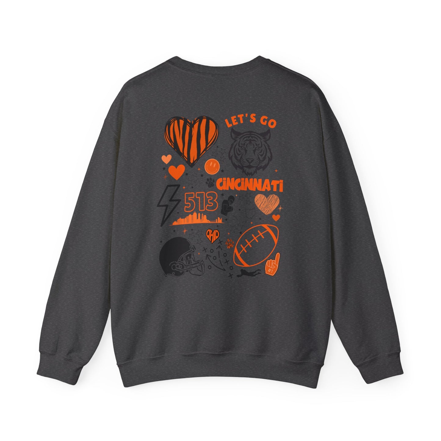 Cincy (513) Bengals Sweatshirts (Front & Back)