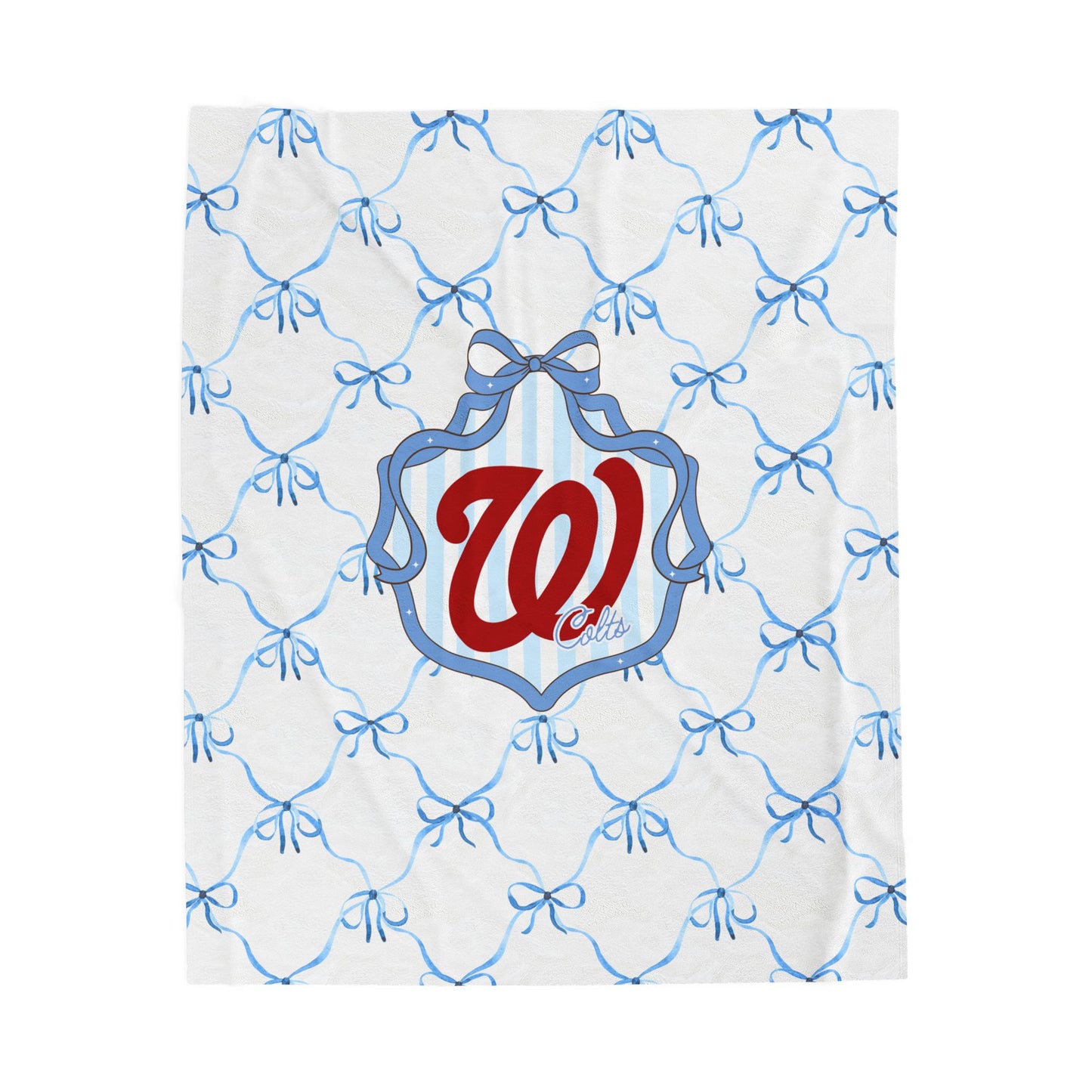 (W) West Colts - Cozy Velveteen Plush Blanket for Home Decor, Ideal Gift for Holidays, Soft Throw Blanket, Warm Family Gatherings, Beautiful Bow Design