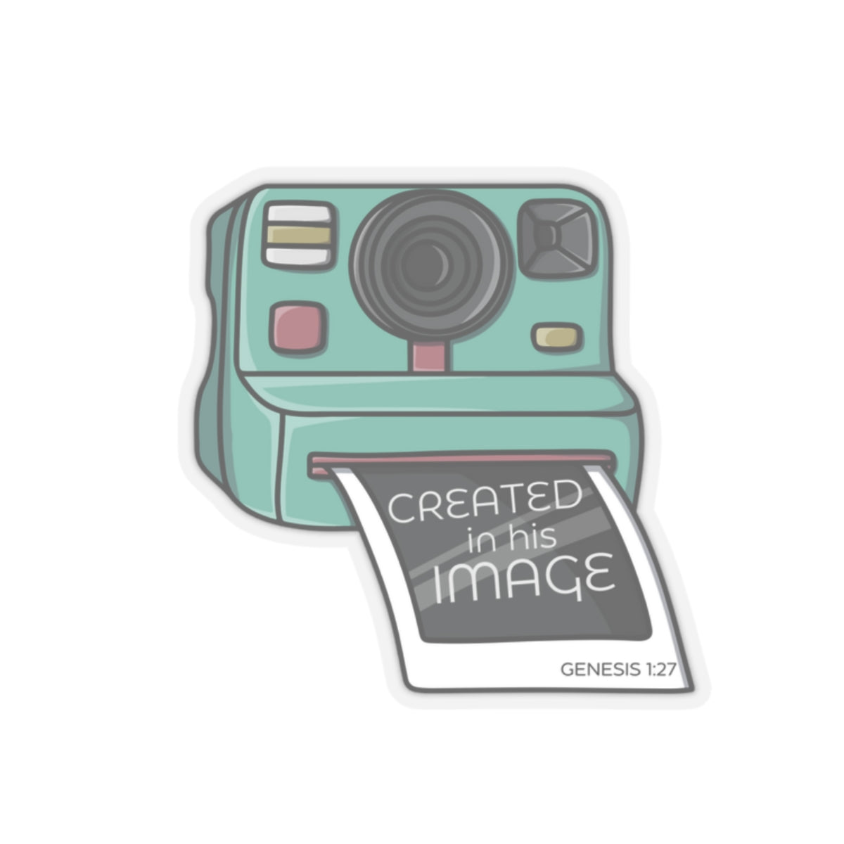 Created In His Image Christian Polaroid Camera Kiss-Cut Stickers