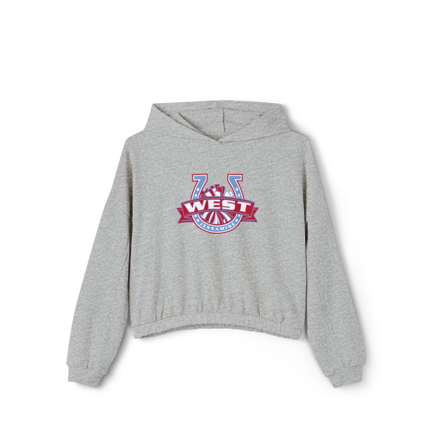 West HORSESHOE CHEER POM -- Women's Cinched/Cropped Hoodie