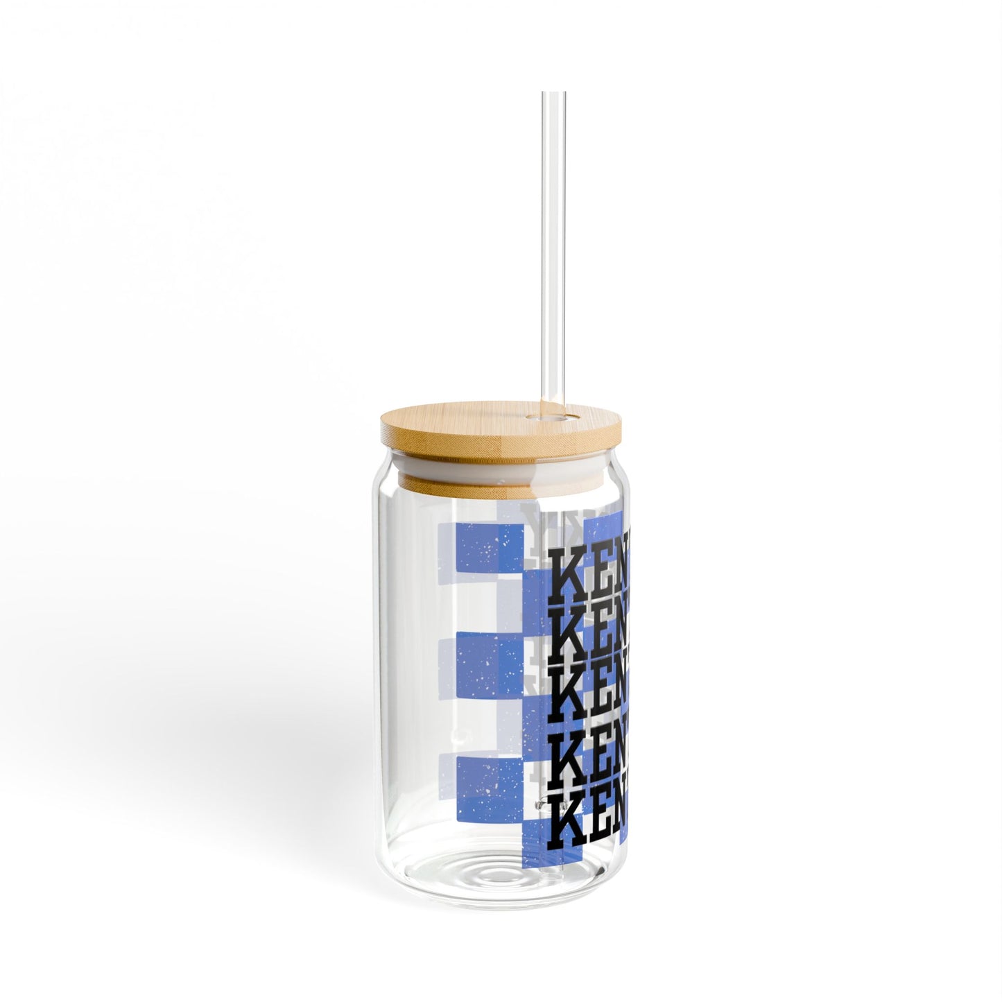 Kentucky UK checker blue sipper glass