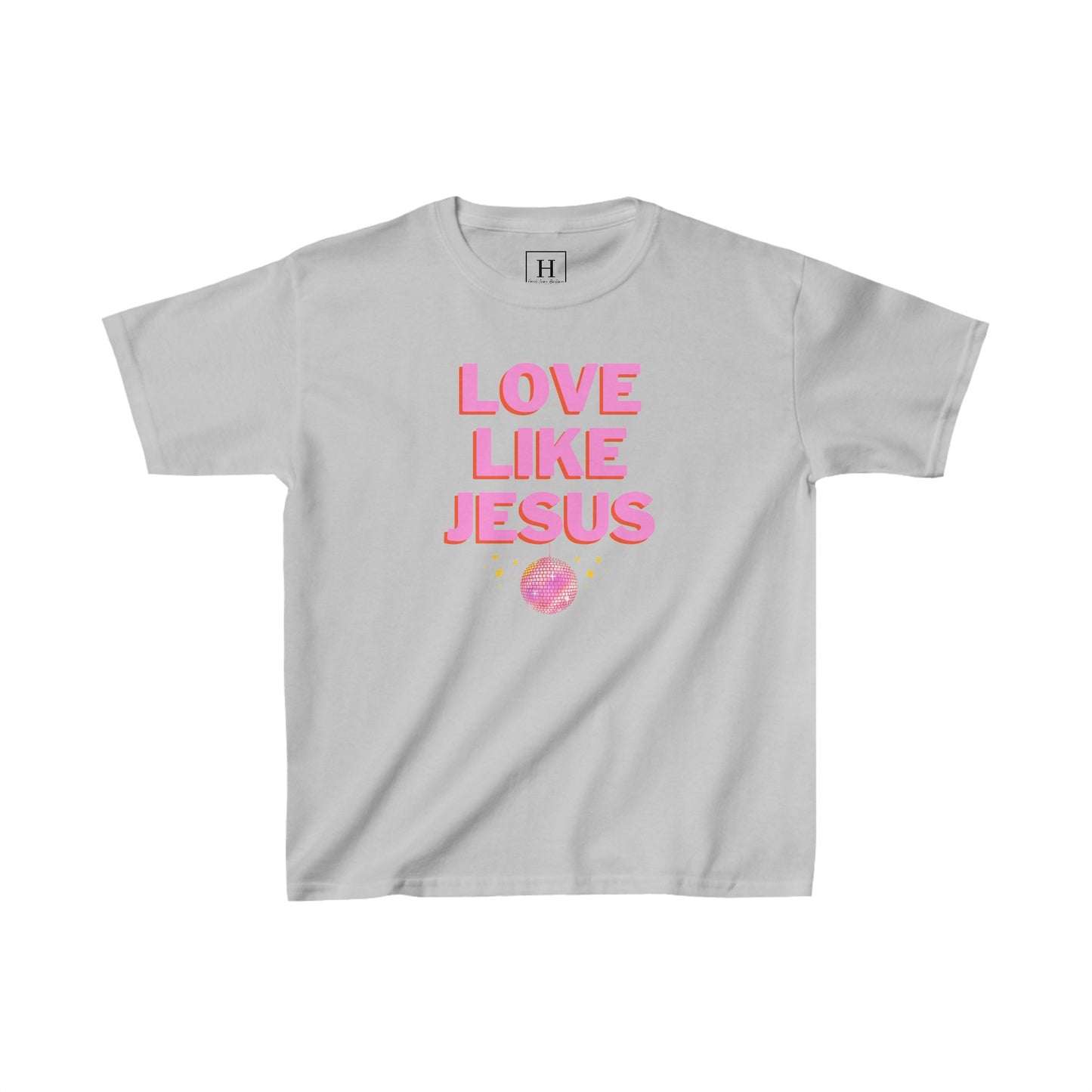 KIDS Love like jesus disco christian shirt pink