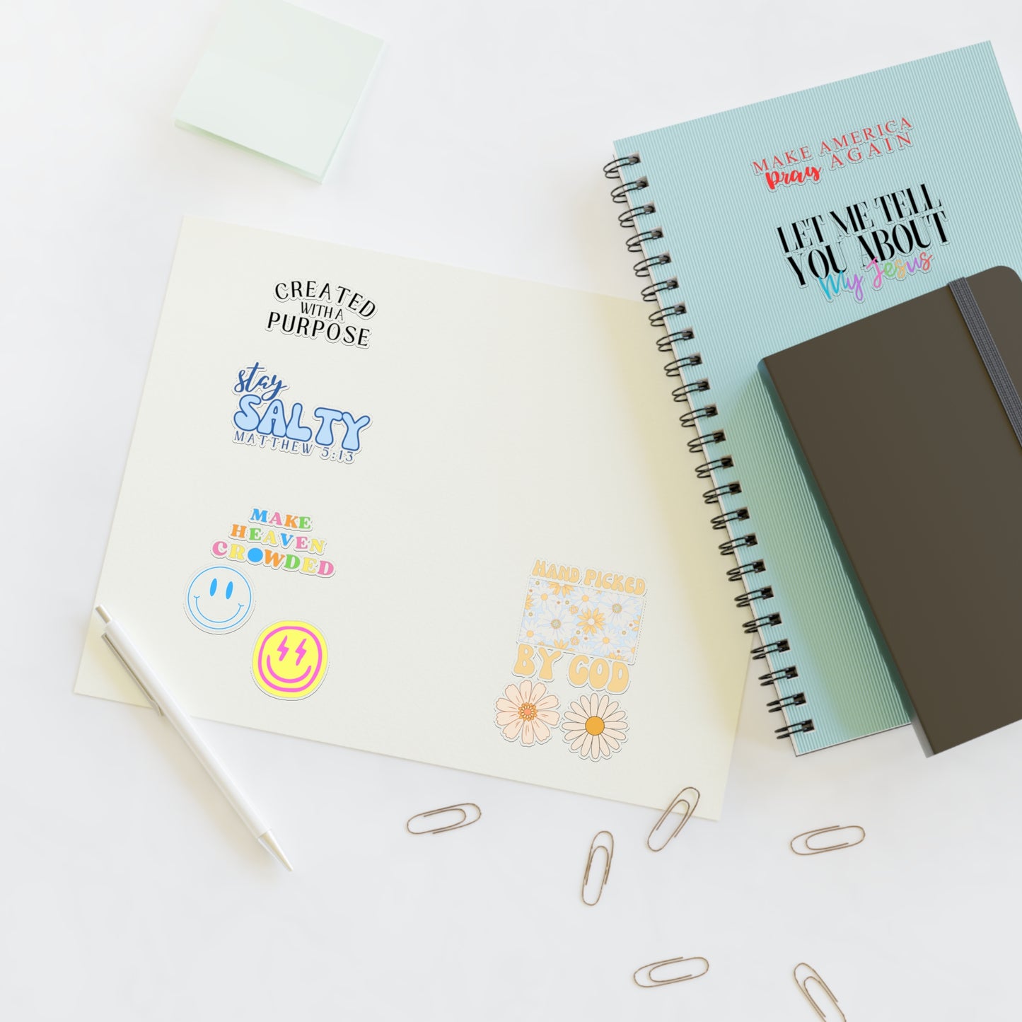 Christian Christian Sticker Sheets (Smiles, Flowers, and Quotes)