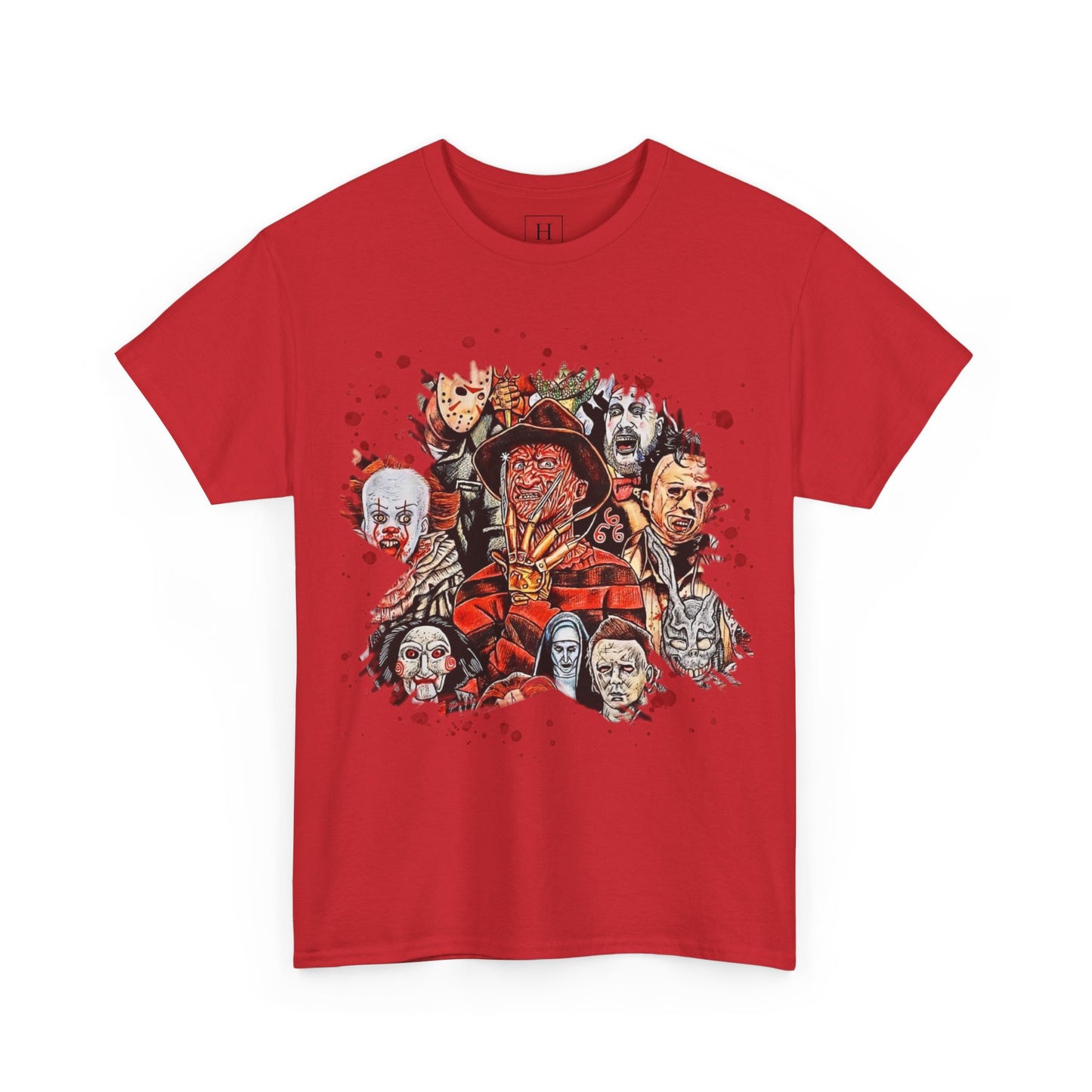 Halloween; Classic Horror Characters with Blood Splatter -- Unisex