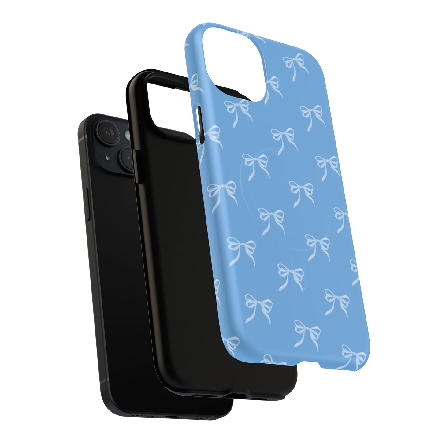 Blue Bow Coquette Design Tough Phone Case, Cute Phone Cover, Durable iPhone Case, Stylish Gift for Her