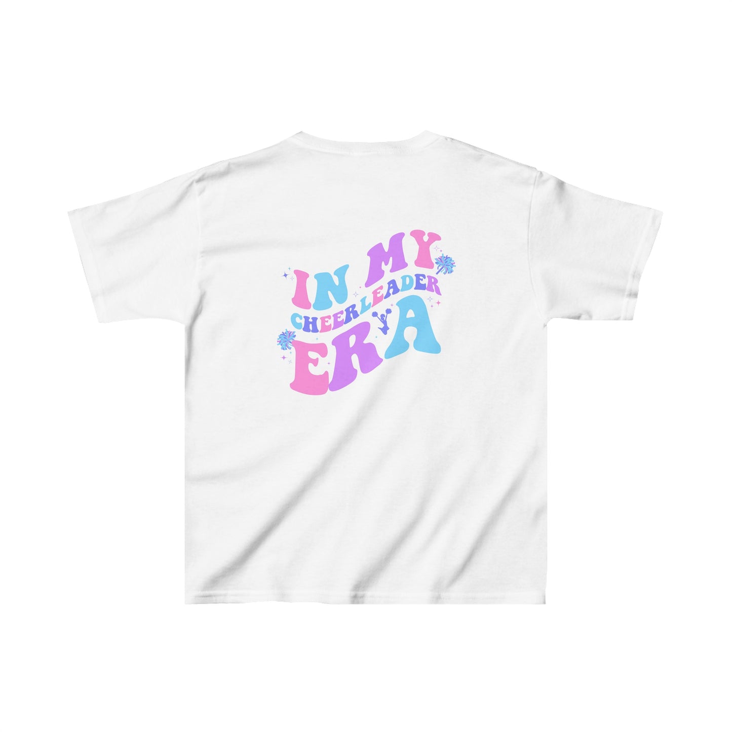 YOUTH in my cheerleading era front and back cheer t-shirt