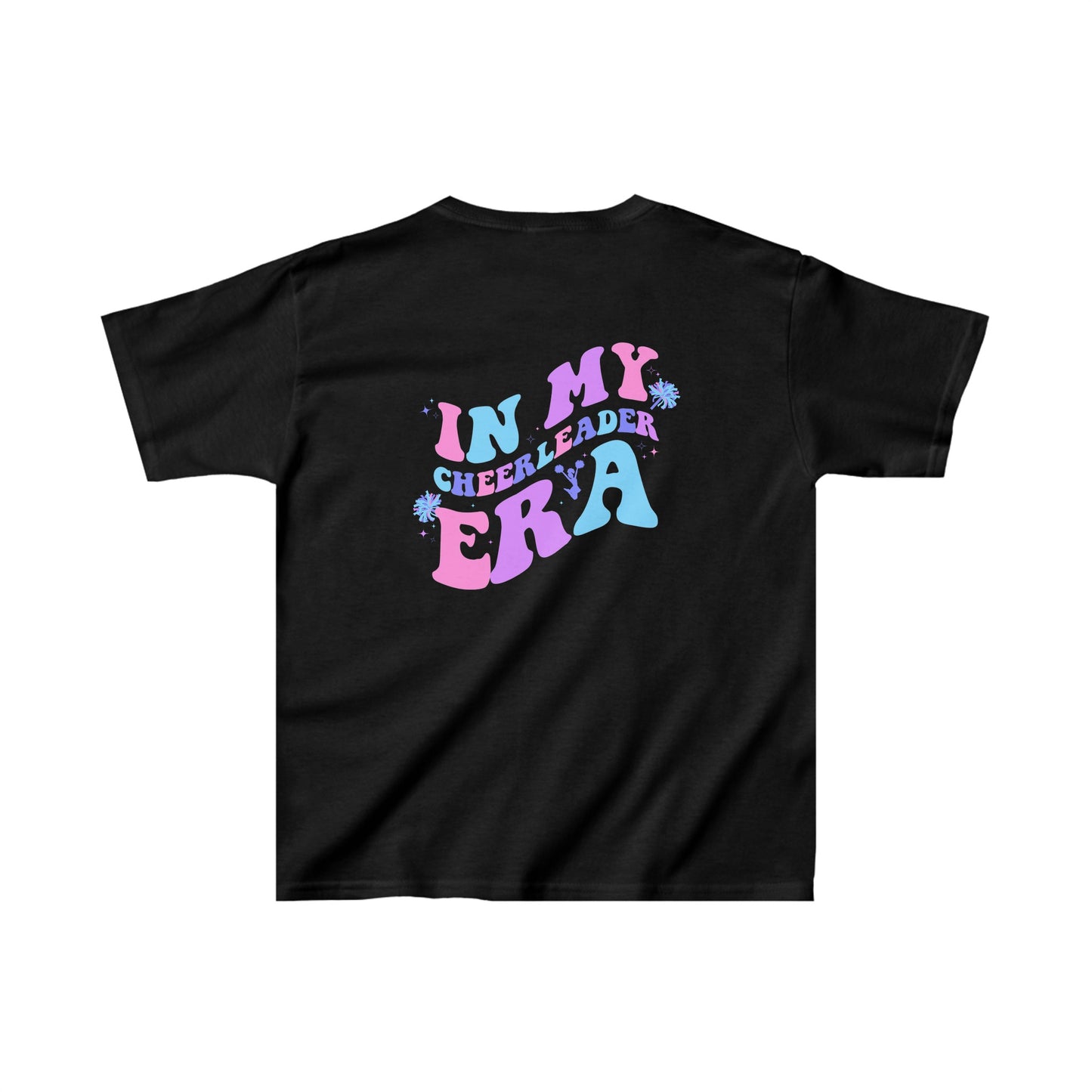 YOUTH in my cheerleading era front and back cheer t-shirt