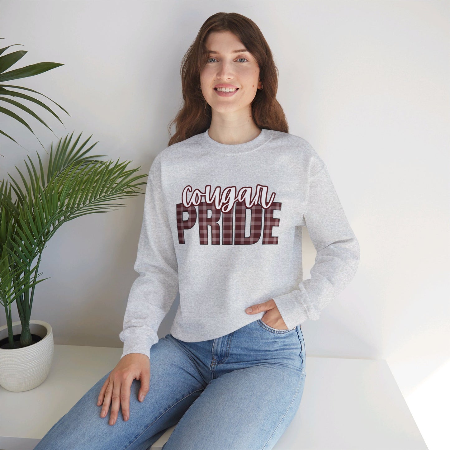 Cougar Pride Fall Plaid Sweater