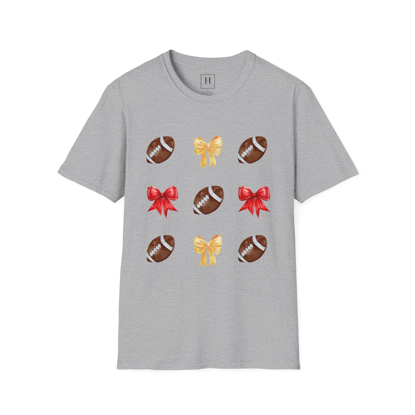 Bows & Football T-Shirt (Front Only)
