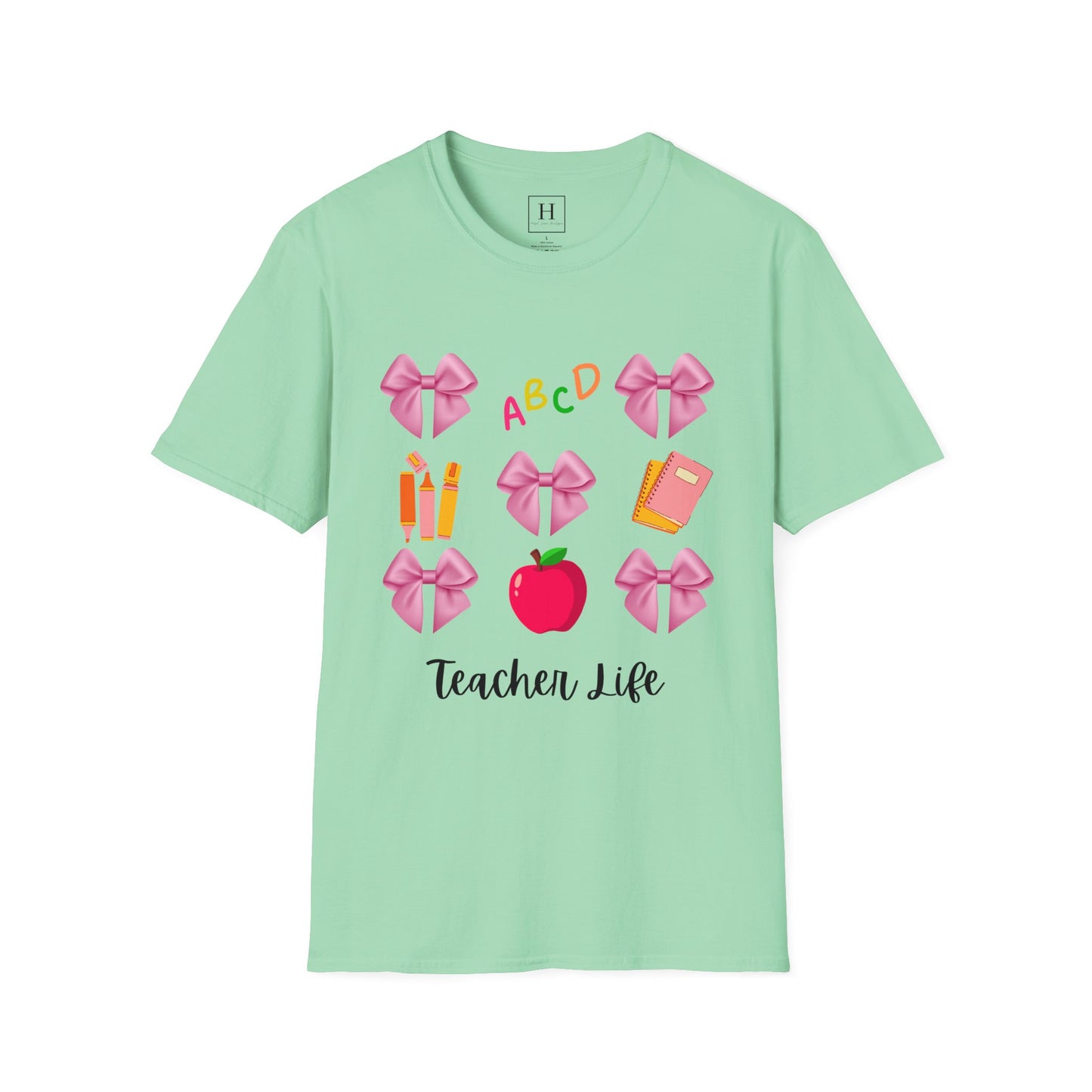 Teachers Life Bow T-Shirt (Front Only)