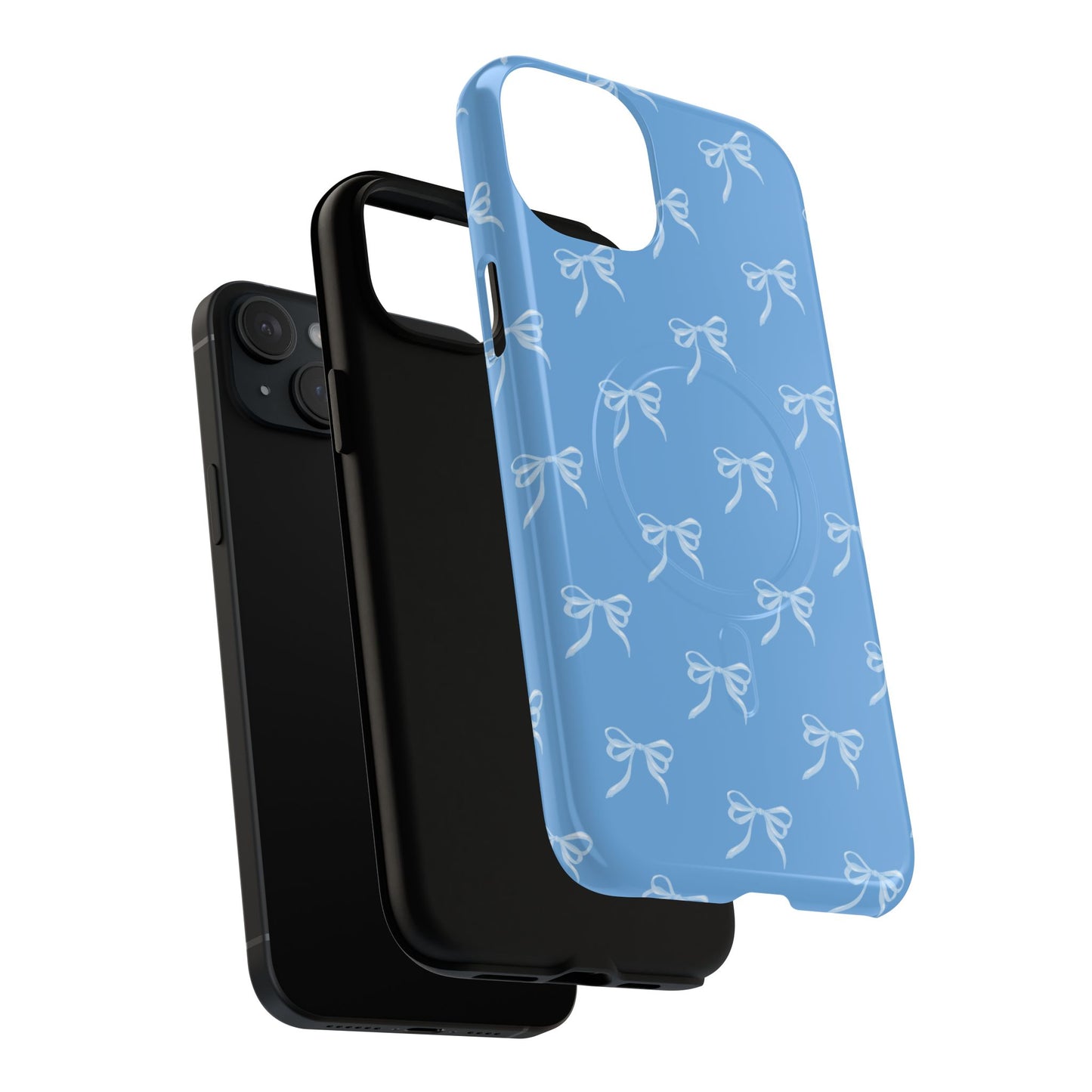 Blue Bow Coquette Design Tough Phone Case, Cute Phone Cover, Durable iPhone Case, Stylish Gift for Her