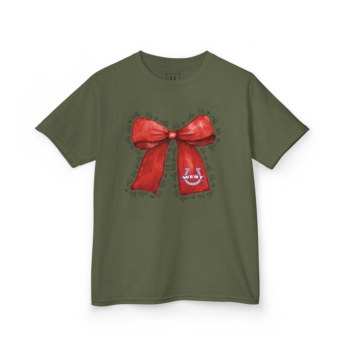 YOUTH --- Let's Go Colts Bow - West Horseshoe Logo Unisex T-Shirt