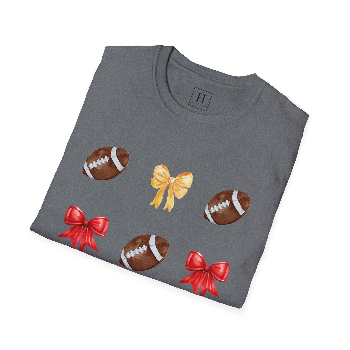 Bows & Football T-Shirt (Front Only)