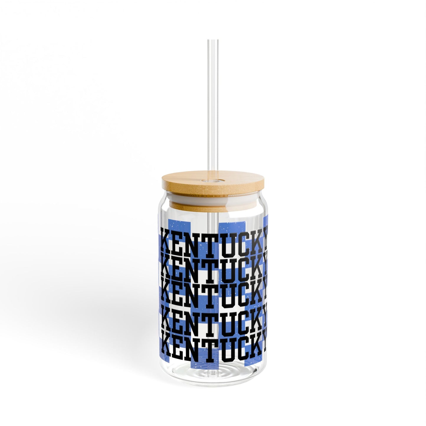 Kentucky UK checker blue sipper glass