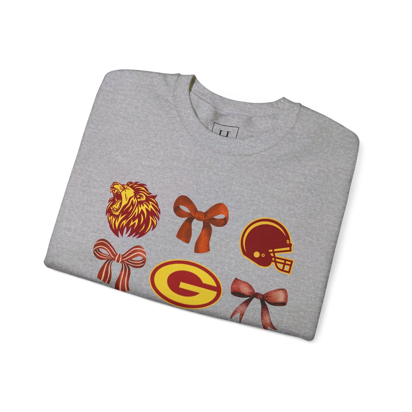 Garrard County High School Lions Bows & Football Sweaters (Front Only)