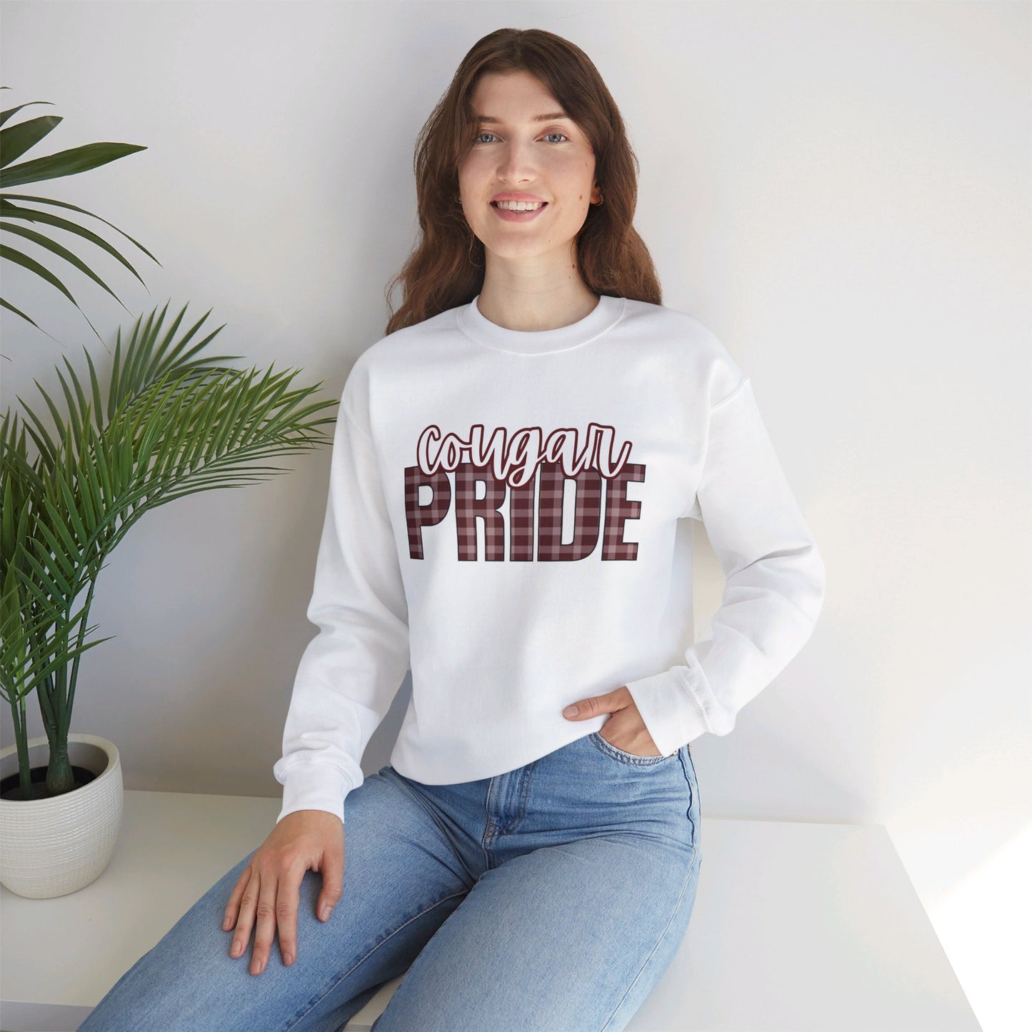 Cougar Pride Fall Plaid Sweater