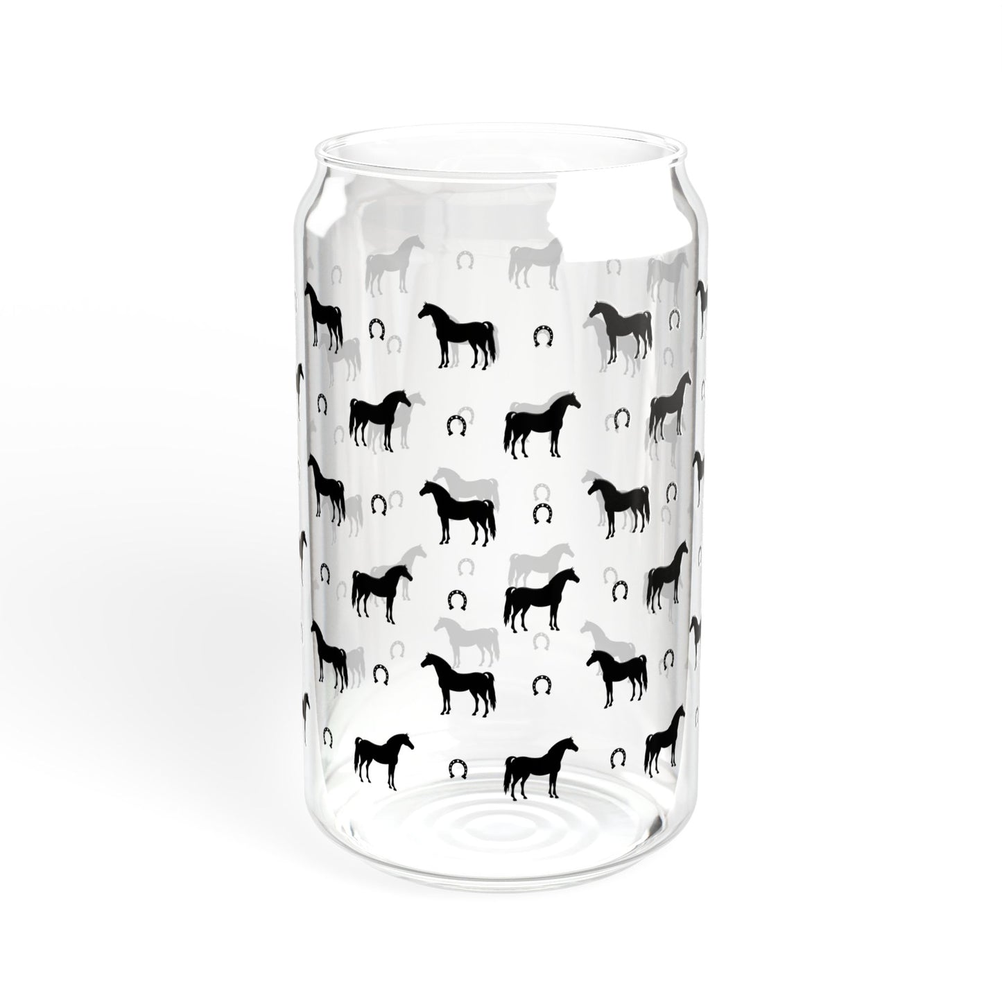 Horse and Horse Shoe Kentucky Derby Sipper Glass, 16oz