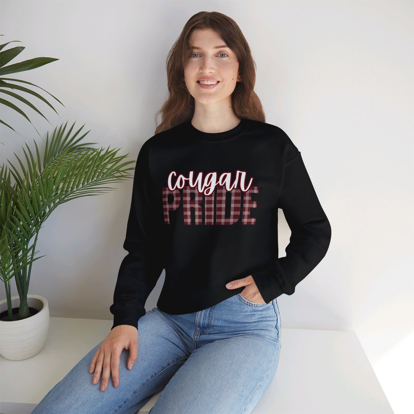 Cougar Pride Fall Plaid Sweater