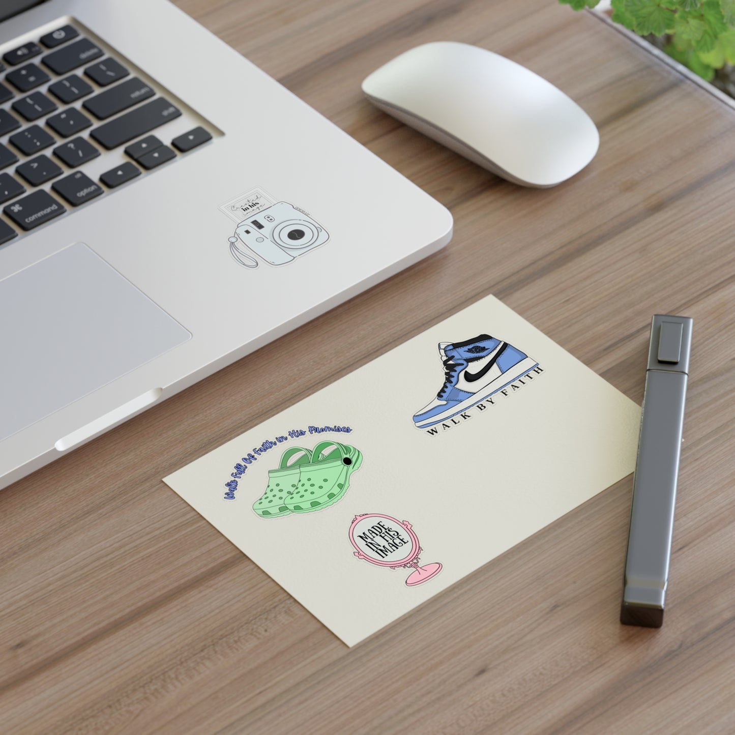 Created In His Image and Walk By Faith Nike Shoes Christian Sticker Sheets