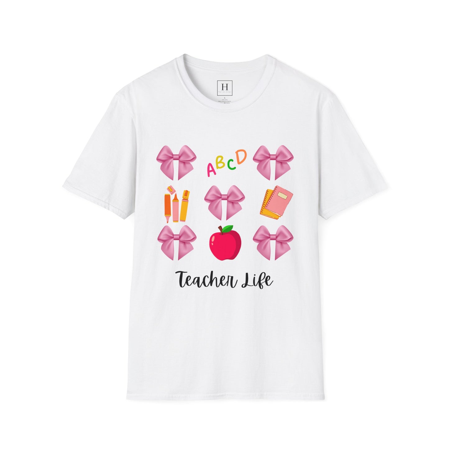 Teachers Life Bow T-Shirt (Front Only)