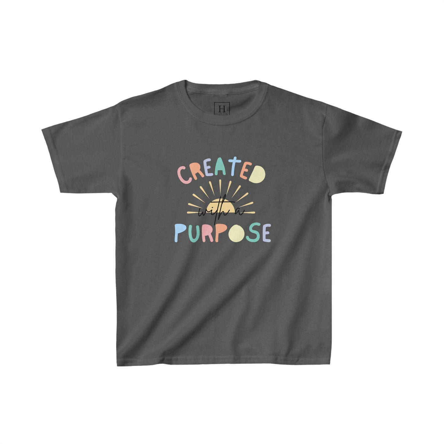 Kids Created With A Purpose Christian Heavy Cotton Tee