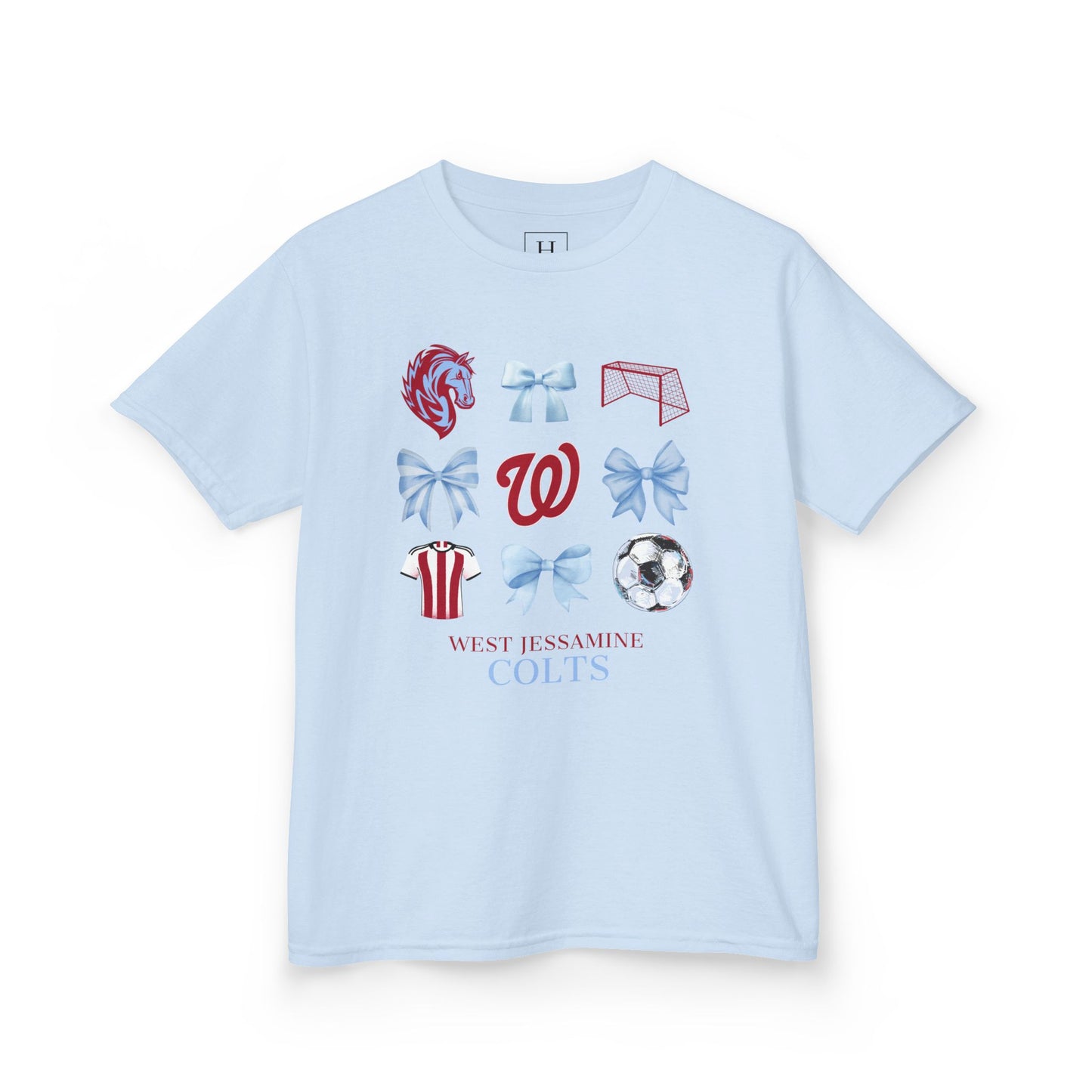 YOUTH --Soccer Coquette Bows Unisex Tee - West Jessamine