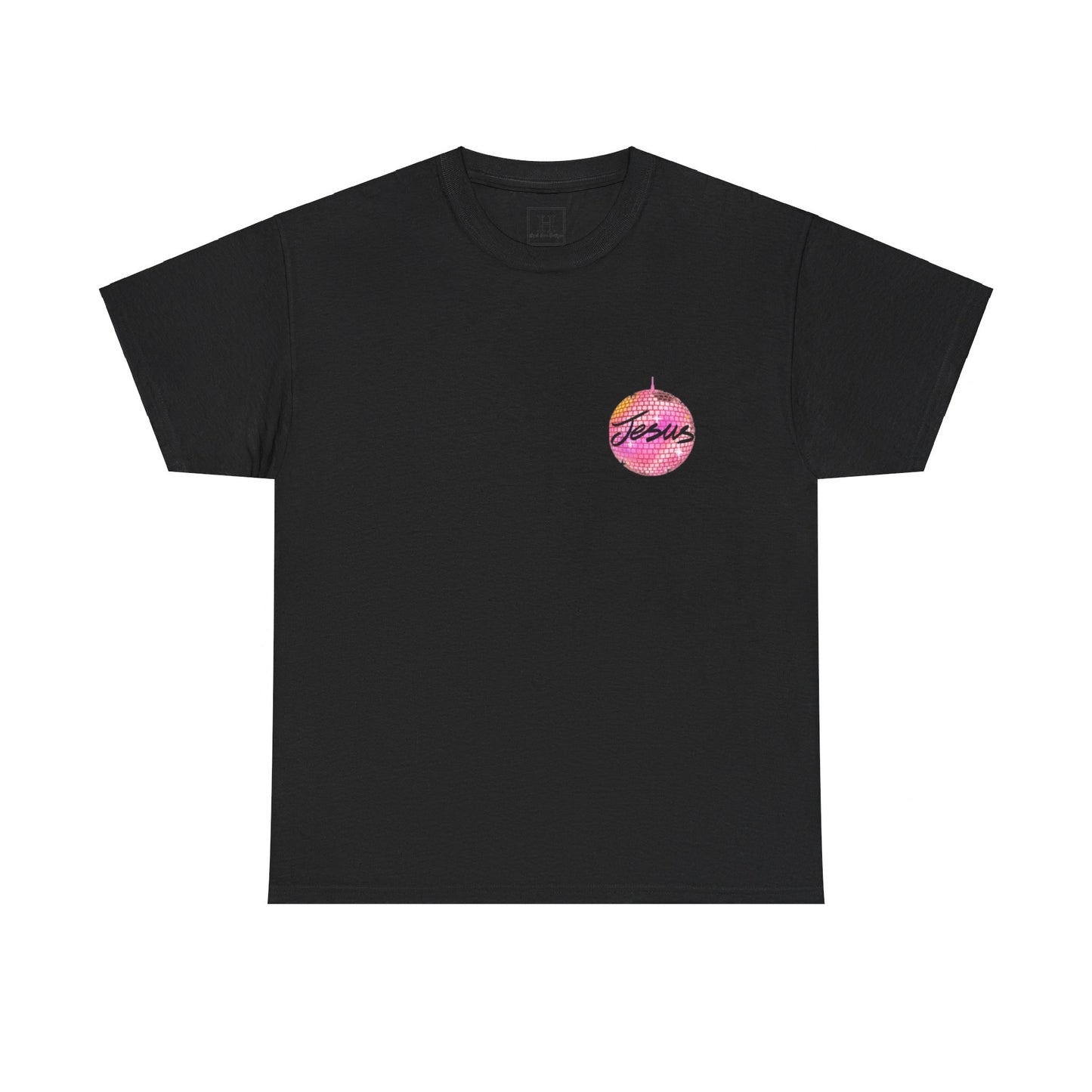 Love like jesus disco christian shirt pink (front and back)