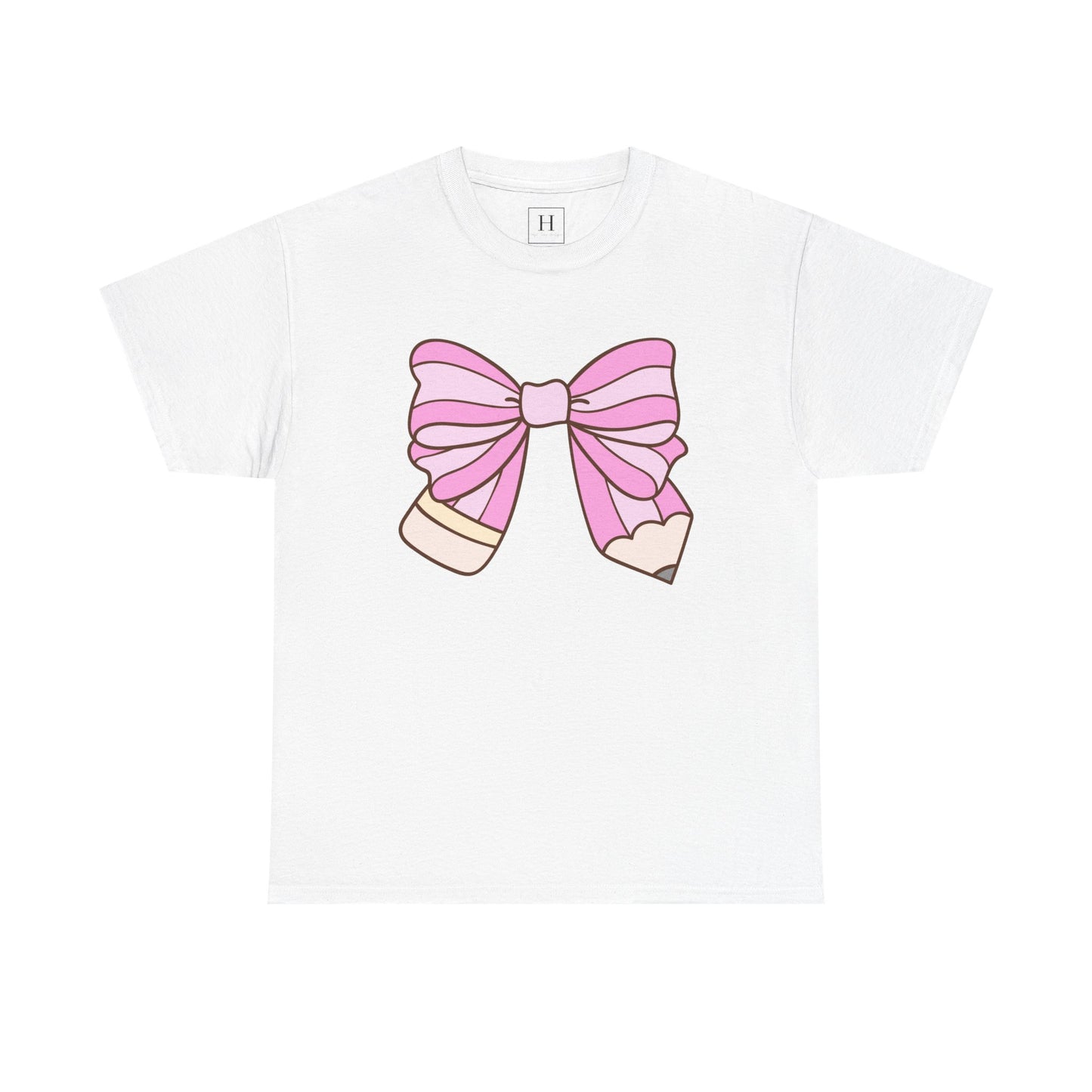Teacher Pencil Bow Tee