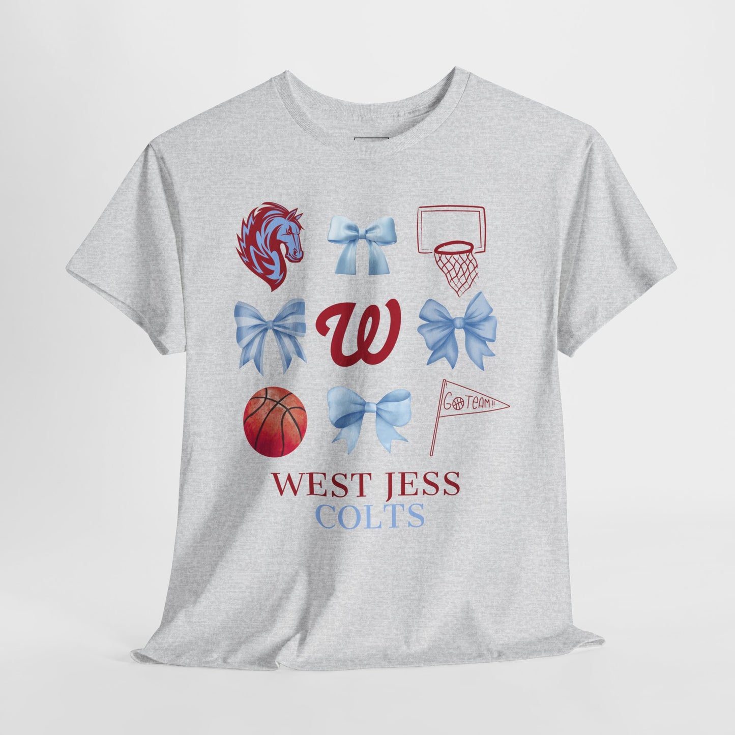 West Jessamine Colts Coquette Basketball Bows - Unisex Tee