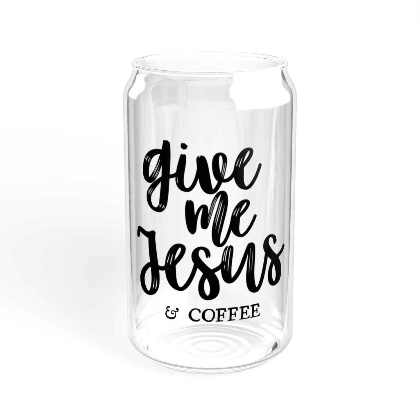 Give Me Jesus and Coffee Christian Sipper Glass, 16oz