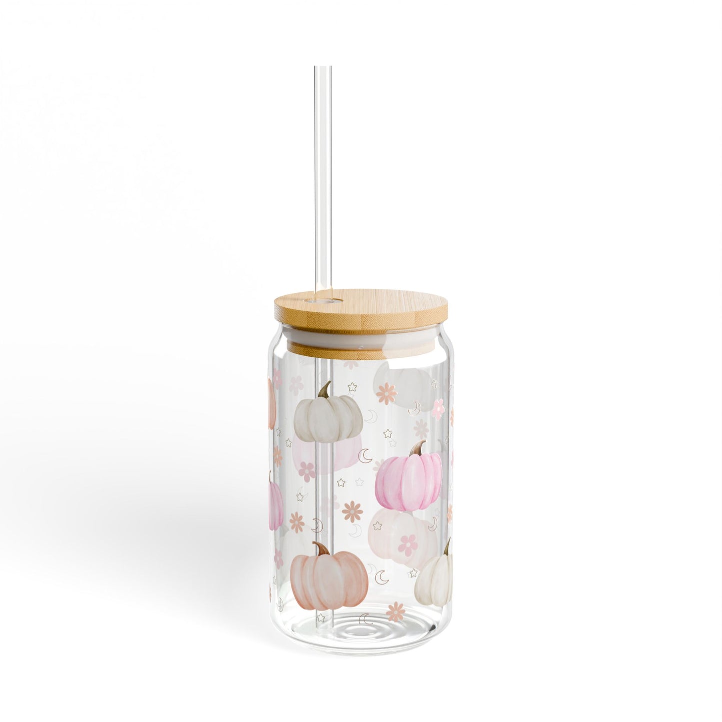 Pastel Fall Pumpkins Sipper Glass