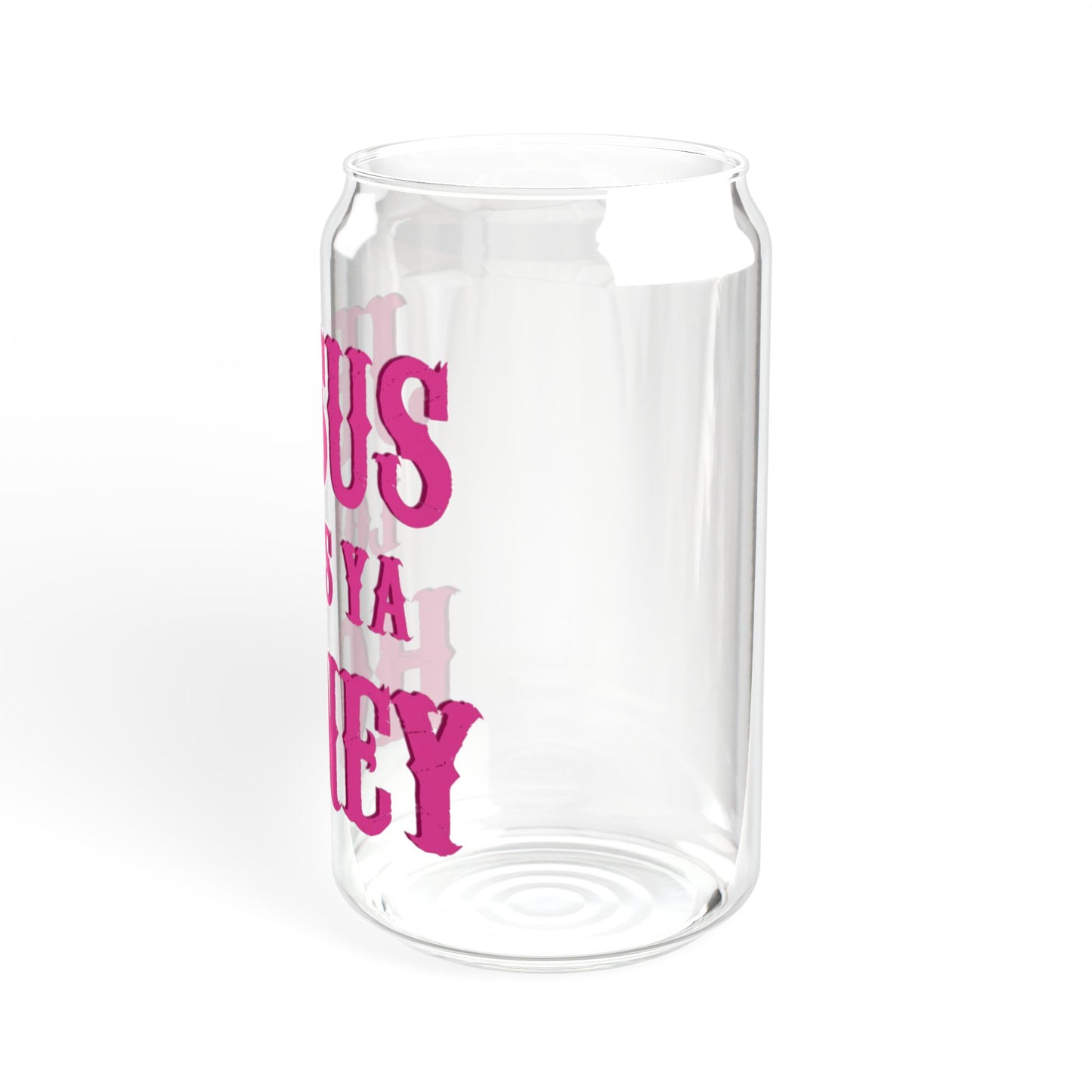 Jesus loves you honey pink Sipper Glass, 16oz