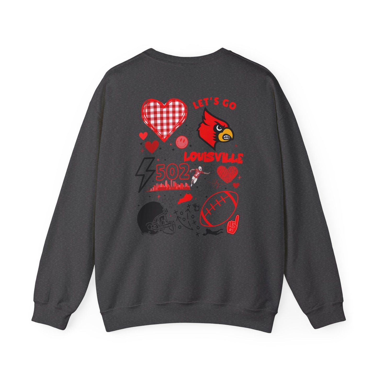 Louisville (502) Cardinals Sweatshirts (Front & Back)