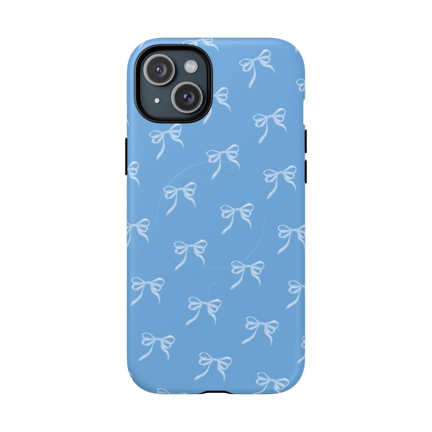 Blue Bow Coquette Design Tough Phone Case, Cute Phone Cover, Durable iPhone Case, Stylish Gift for Her