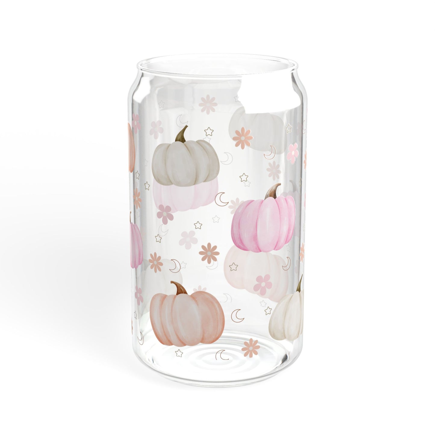 Pastel Fall Pumpkins Sipper Glass