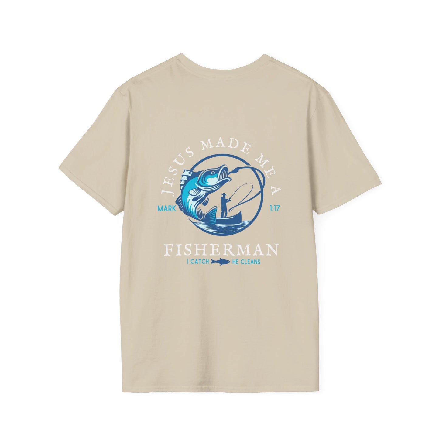Jesus Made Me A Fisherman Christian T-Shirt (front and back)