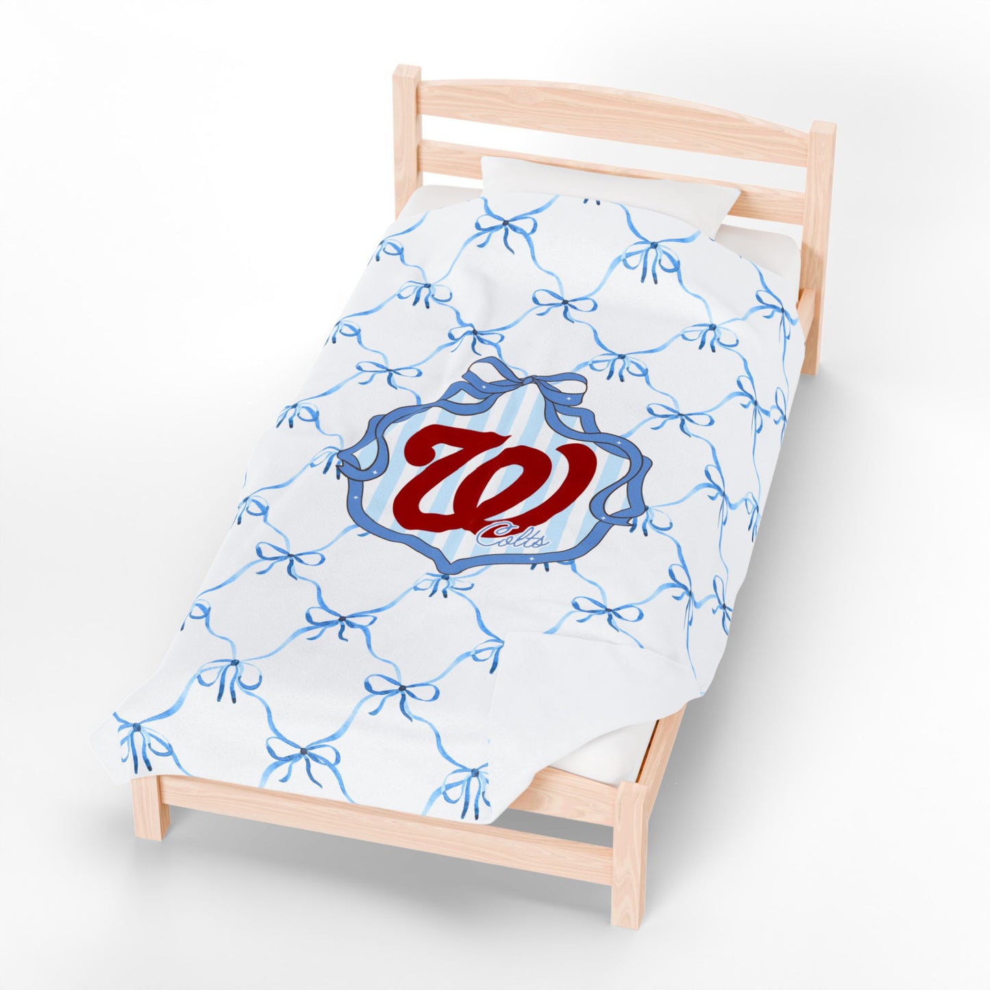 (W) West Colts - Cozy Velveteen Plush Blanket for Home Decor, Ideal Gift for Holidays, Soft Throw Blanket, Warm Family Gatherings, Beautiful Bow Design