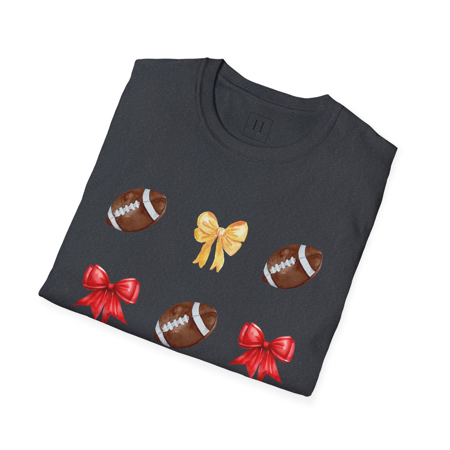 Bows & Football T-Shirt (Front Only)