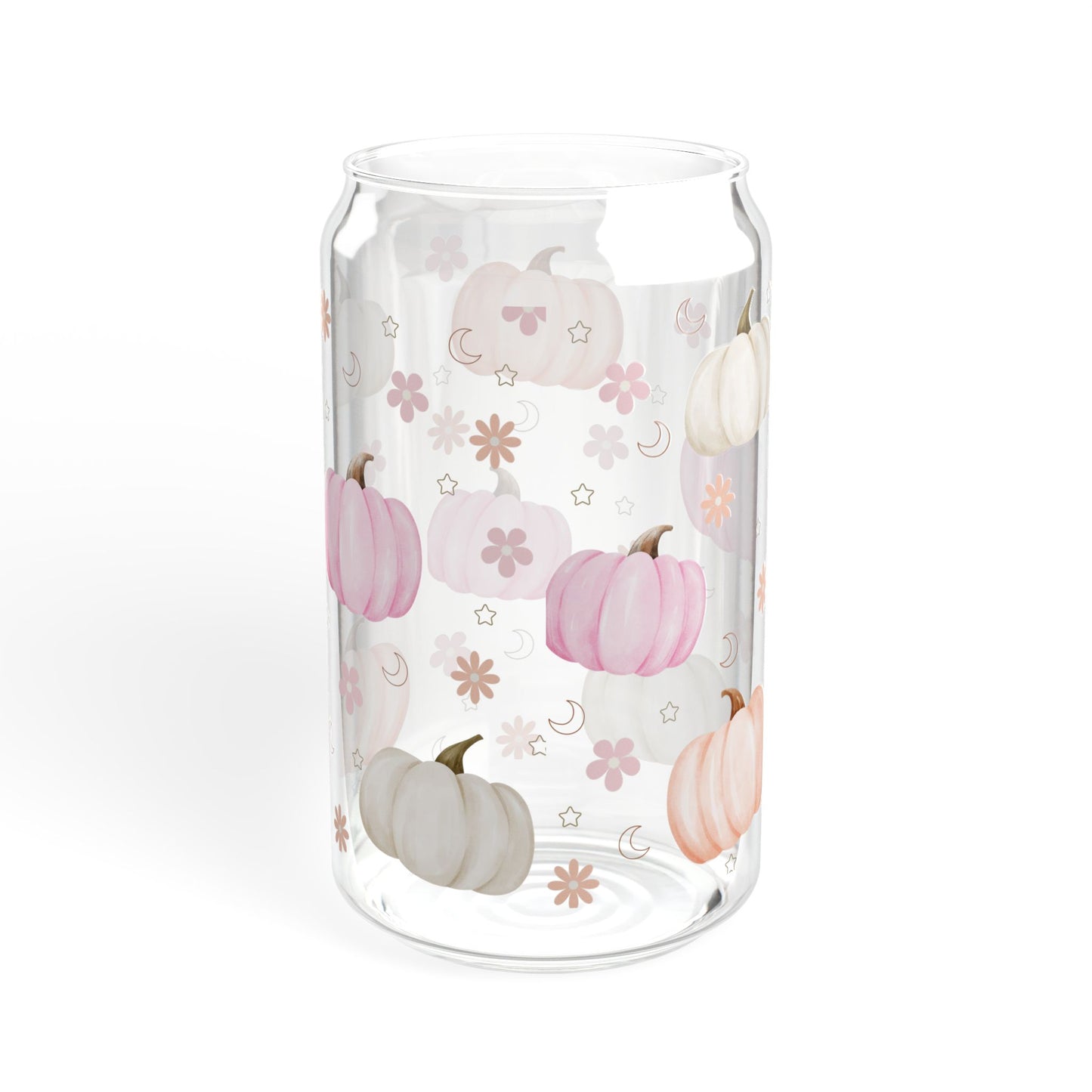 Pastel Fall Pumpkins Sipper Glass