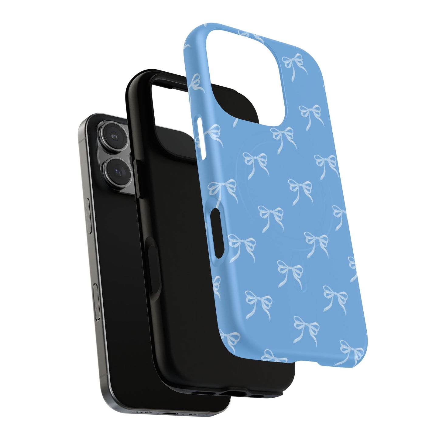 Blue Bow Coquette Design Tough Phone Case, Cute Phone Cover, Durable iPhone Case, Stylish Gift for Her