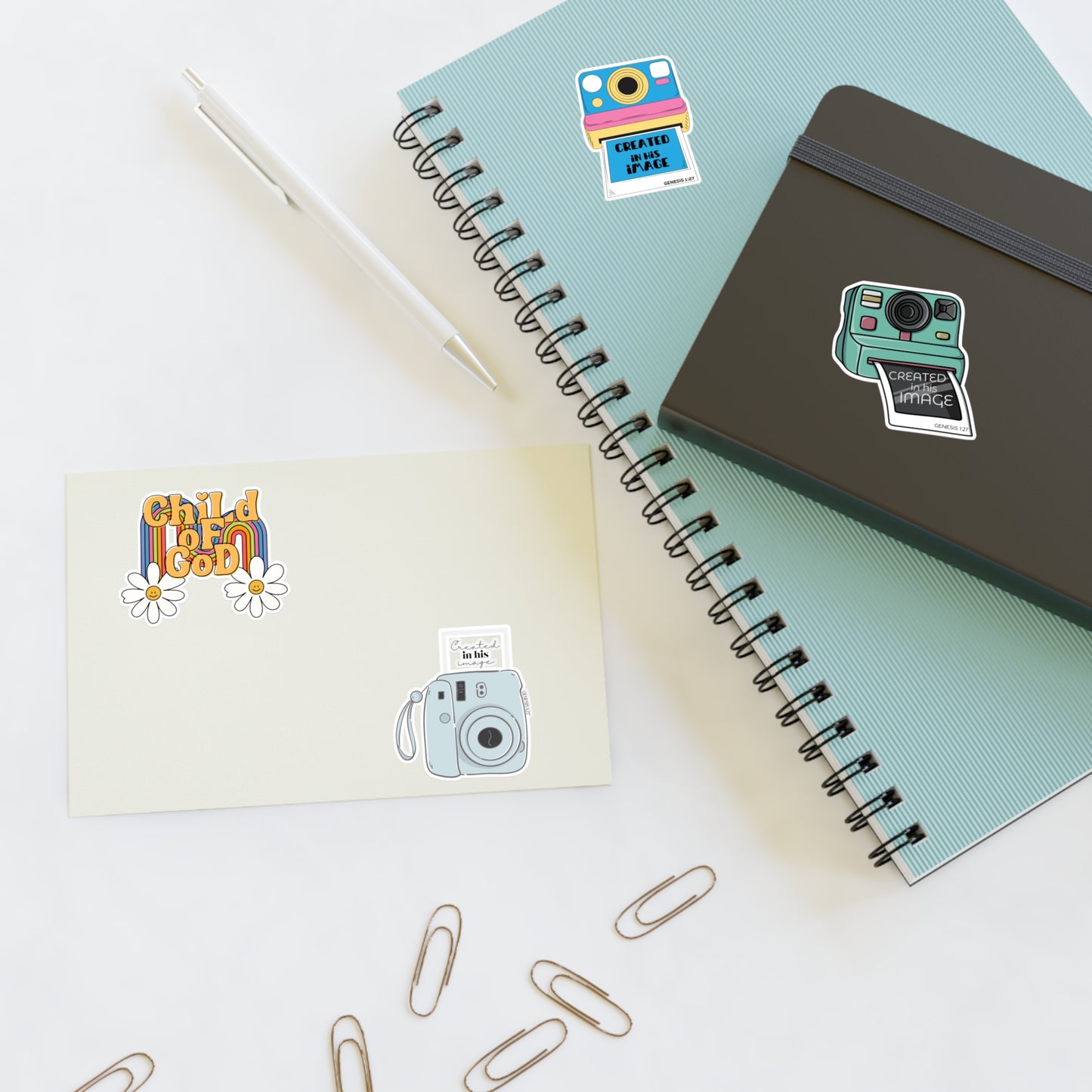 Created In His Image Polaroid Camera Christian Sticker Sheets