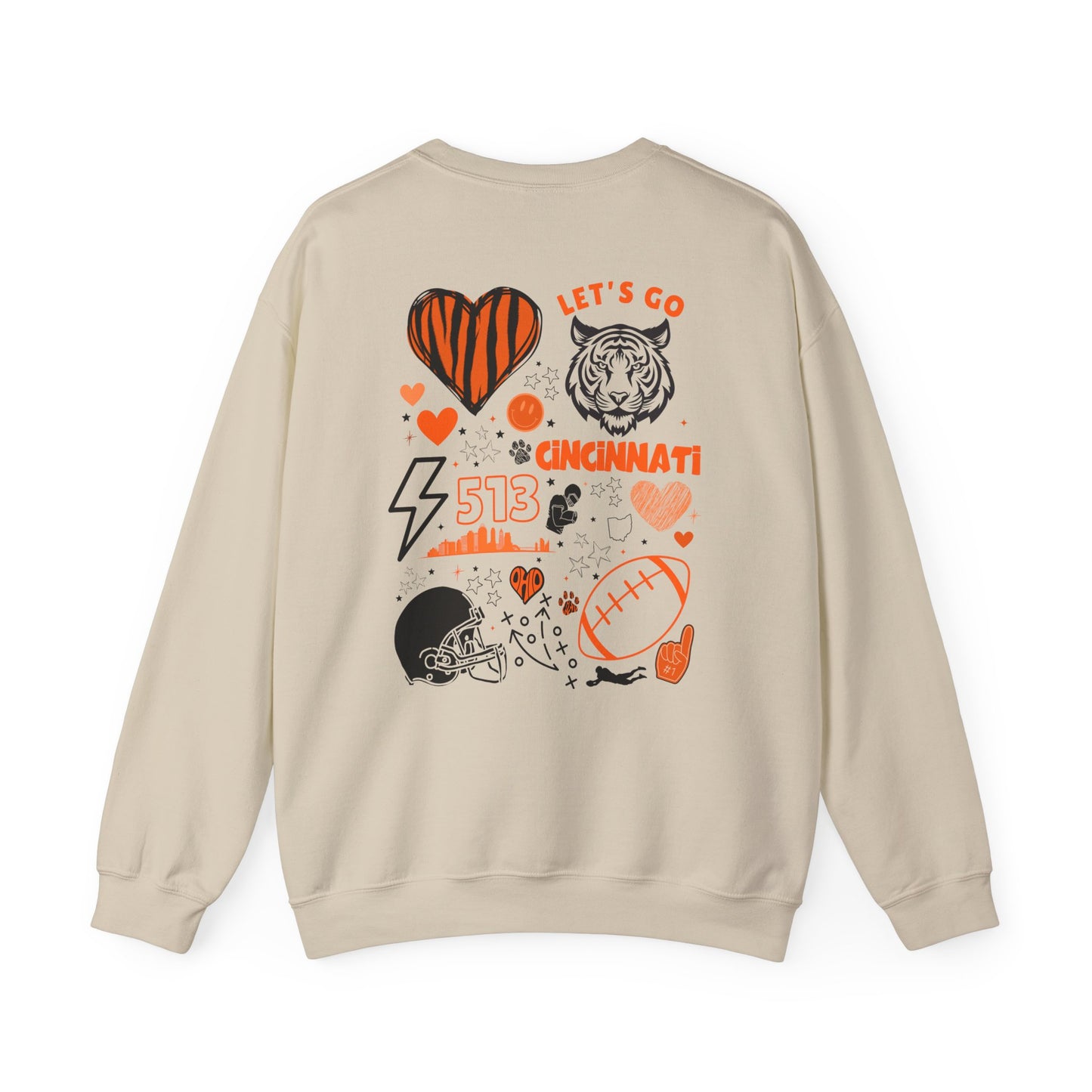 Cincy (513) Bengals Sweatshirts (Front & Back)